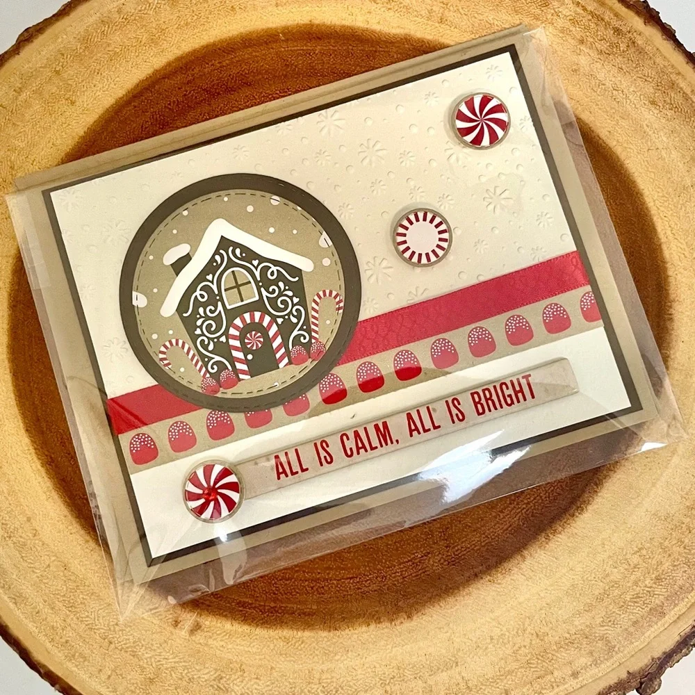 Handmade Christmas Greeting Cards - Gingerbread Theme - Set of 3 Assorted